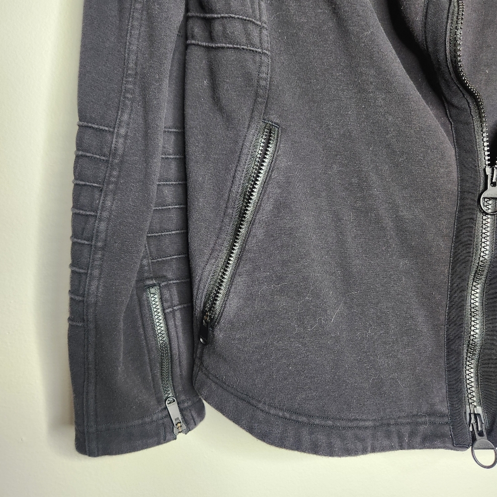 Athleta Moto Jacket Black Size Medium Biker Atheltic - Picture 3 of 8